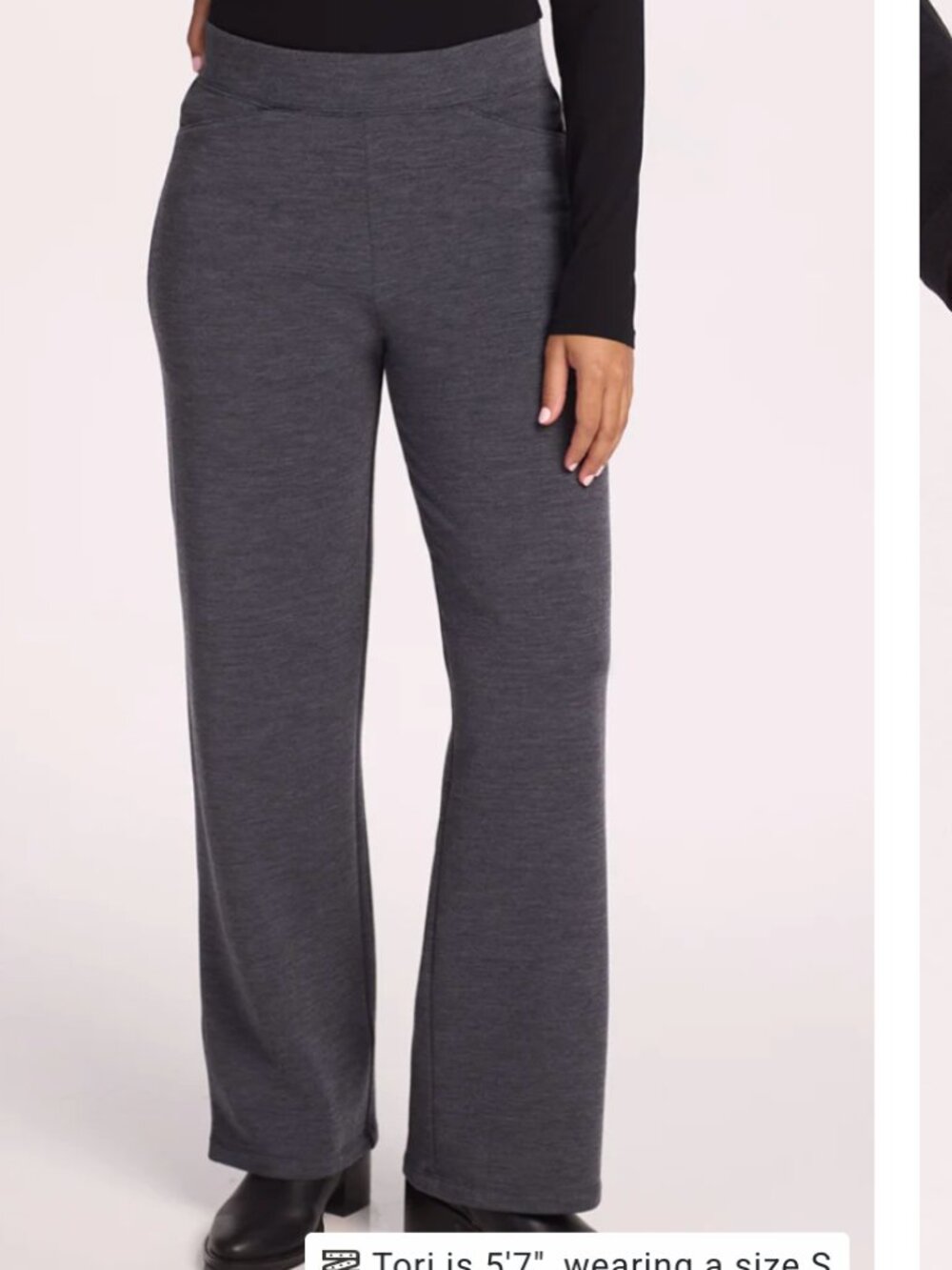 Woolx Ellie Wide Leg Pants gray merino wool 1x
